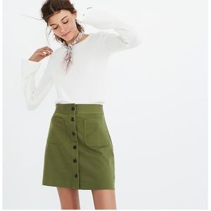 Madewell Green Mini Skirt Button Front - 6